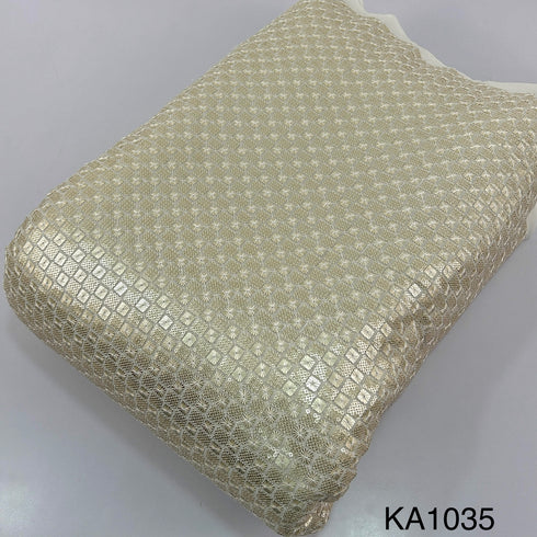 Dyeable Thread Sequins Embroidered Georgette Fabric - KA1035